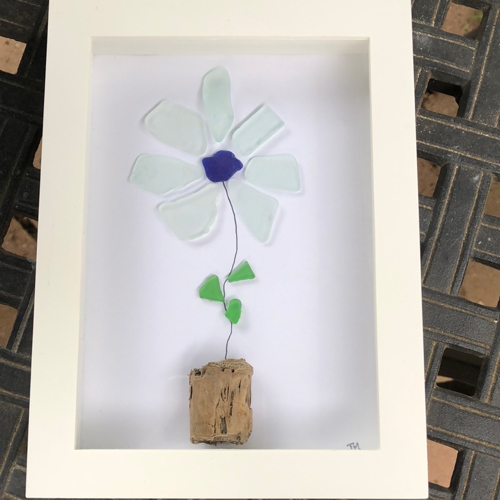 Live Simply and Bloom Wildly! Handmade Sea Glass Art